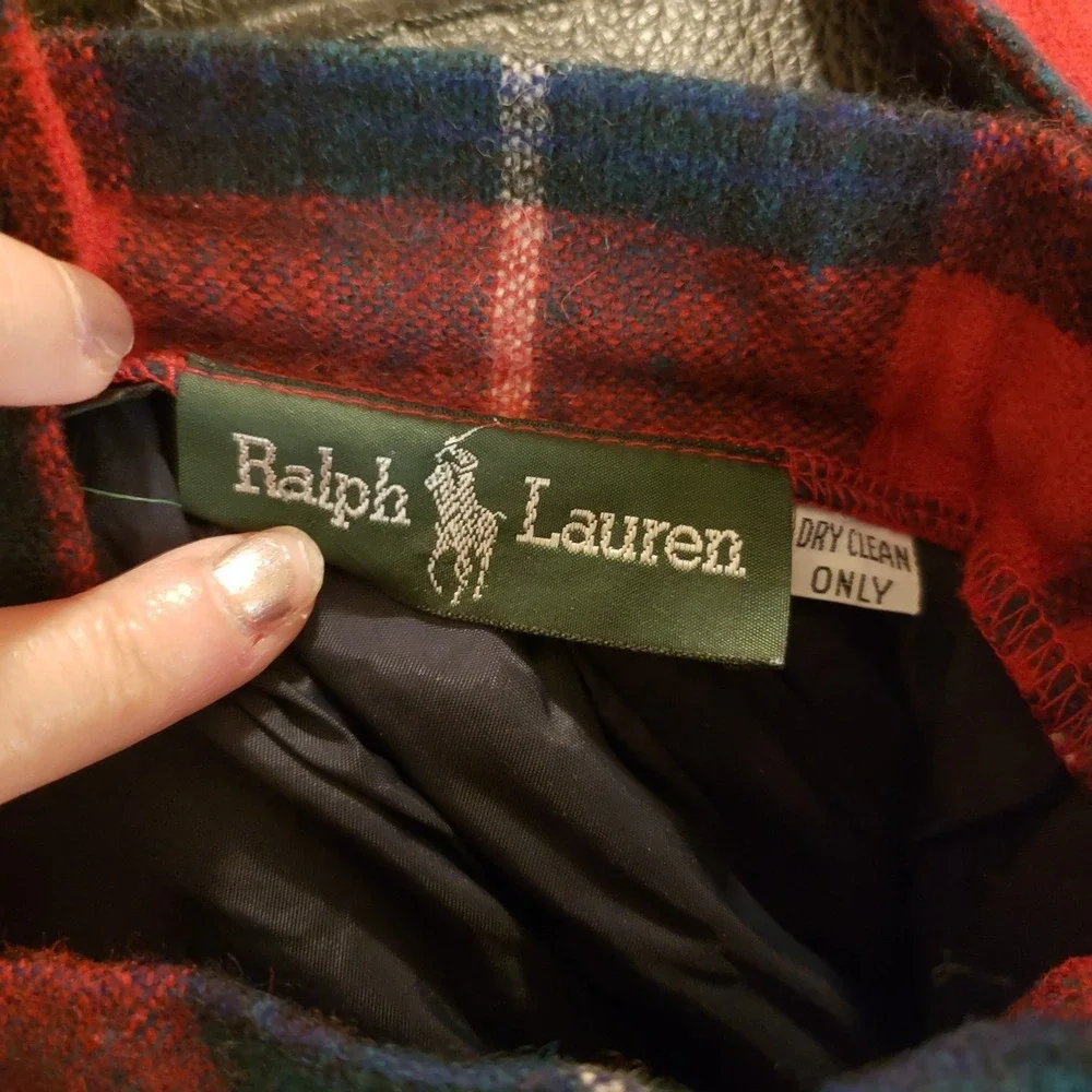 Vintage Ralph Lauren Plaid Wool Skirt Suspenders Girls Size 10 Holidays Acadamia